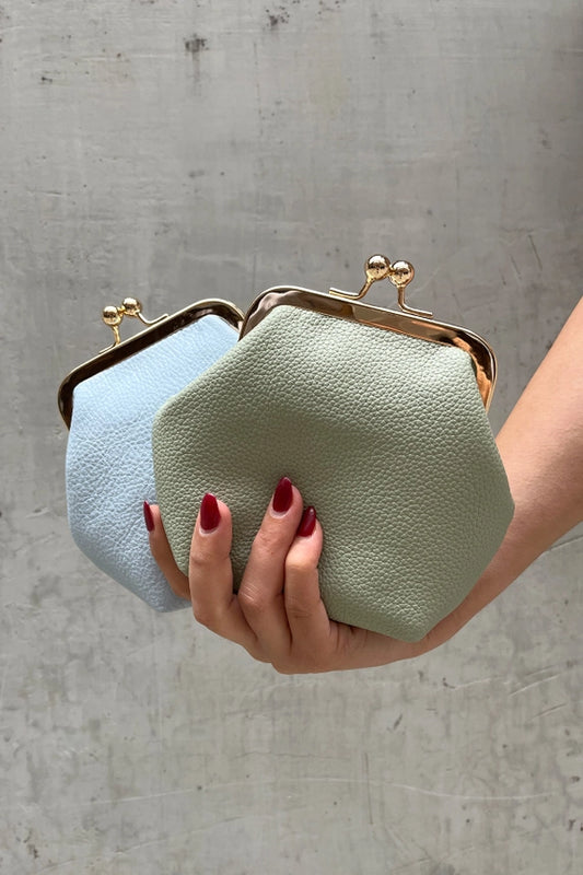 Cleo Mint Blue Coin Pouch Crossbody