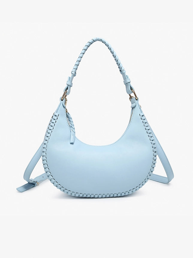 Aria Whipstitch Crescent Shoulder Bag
