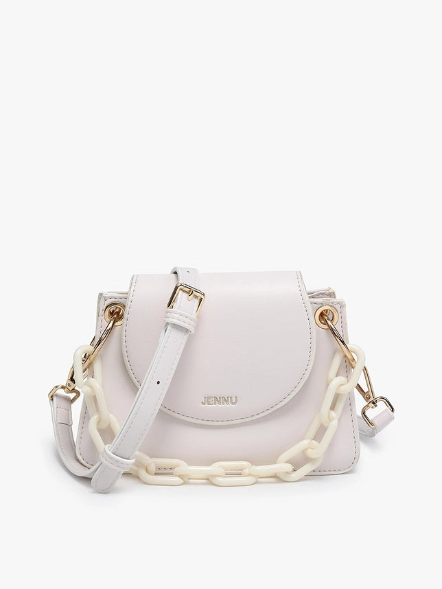 Reno Flapover Ivory Satchel w/ Chain