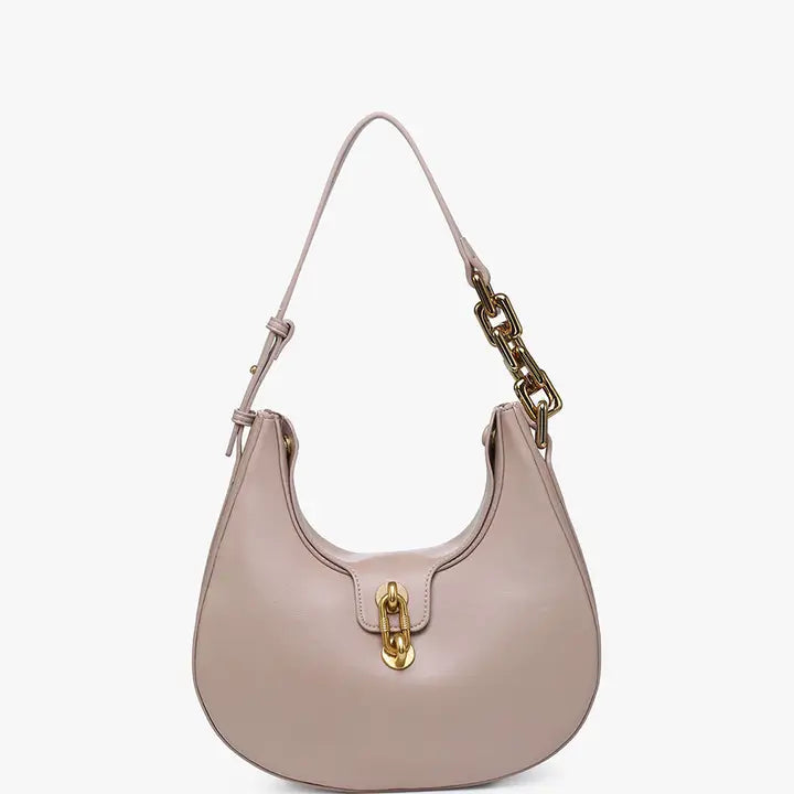 Dallas Twist-Lock Mocha Shoulder Bag