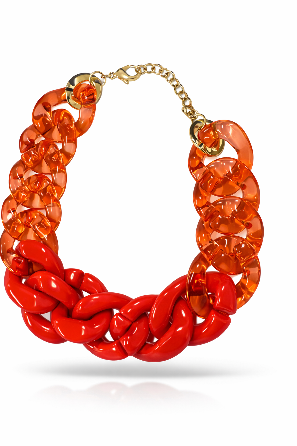 Chunky Acrylic Two-Toned Chain Necklace