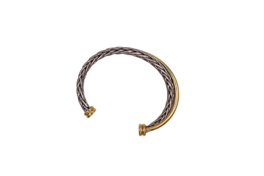 DY 14K Gold Plated Cuff Duel Bracelet