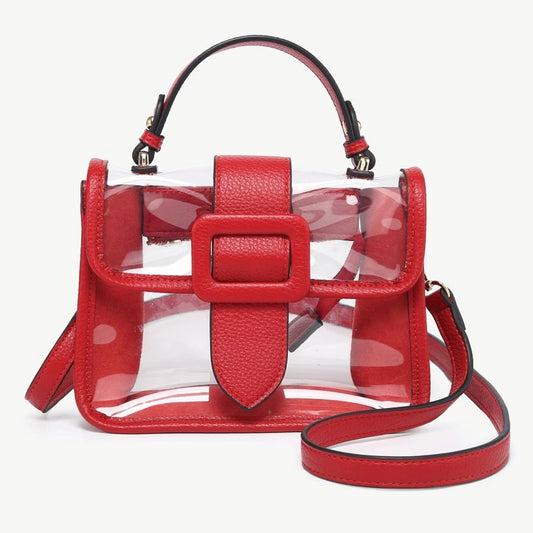Toni Clear Flapover Crossbody Bag