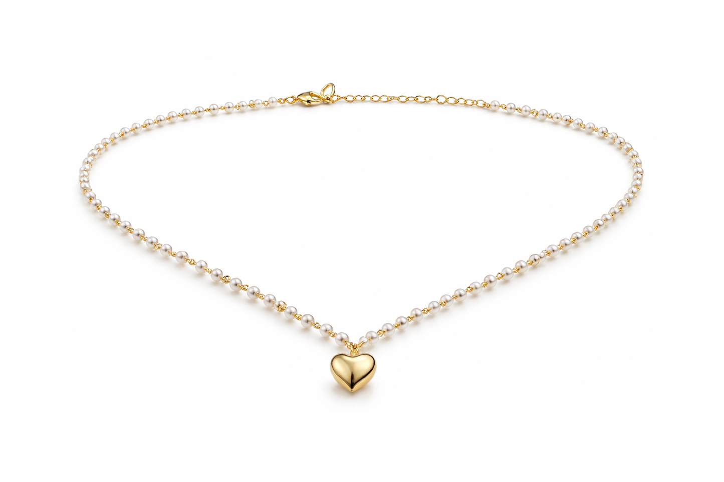 Pearl Gold Heart Necklace