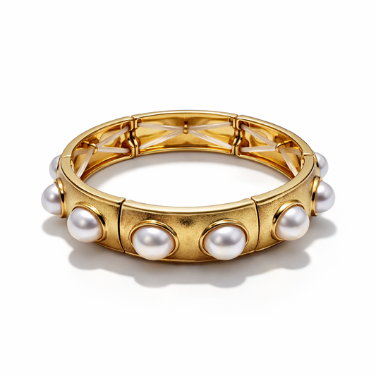 Multi Stone Gold Bangle