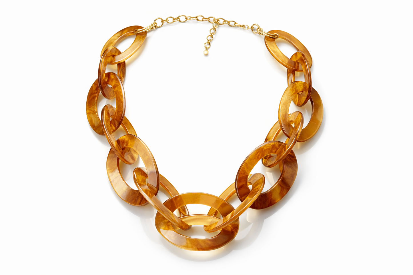 Turtle Shell Acrylic Women's Statement Chain Necklace