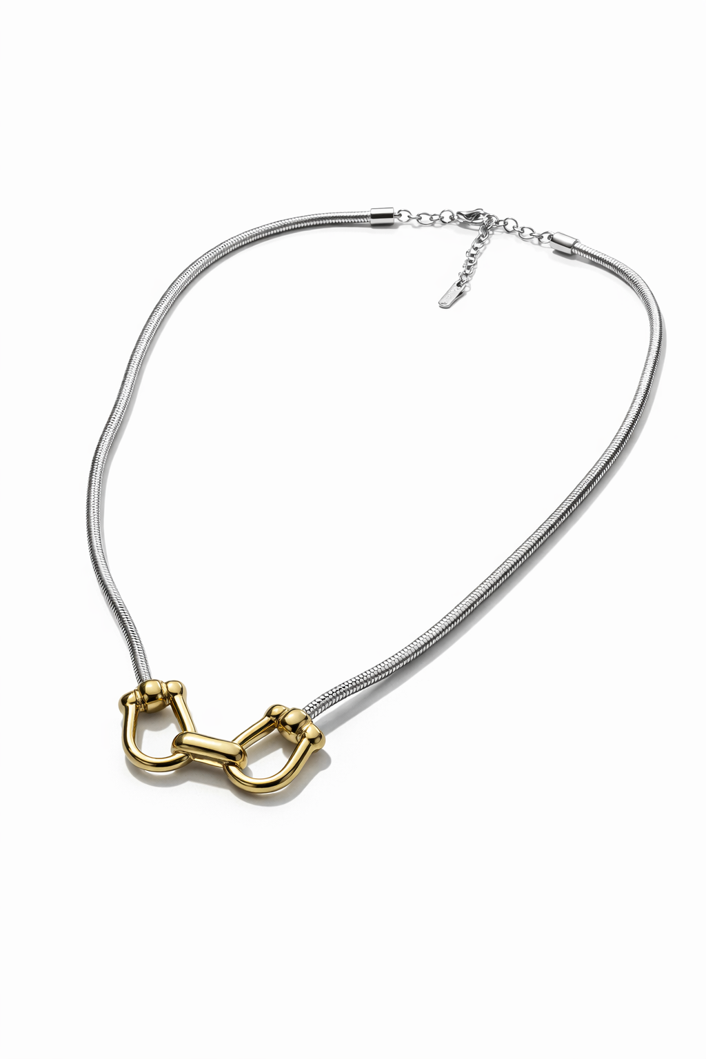 18k Plated Two-Toned Horseshoe Necklace
