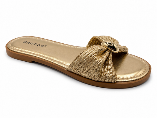 Bamboo Lead 25 Gold Raffia Women's Sandal