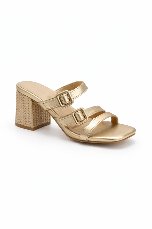 Beach Luau Women's Gold Heeled Sandal