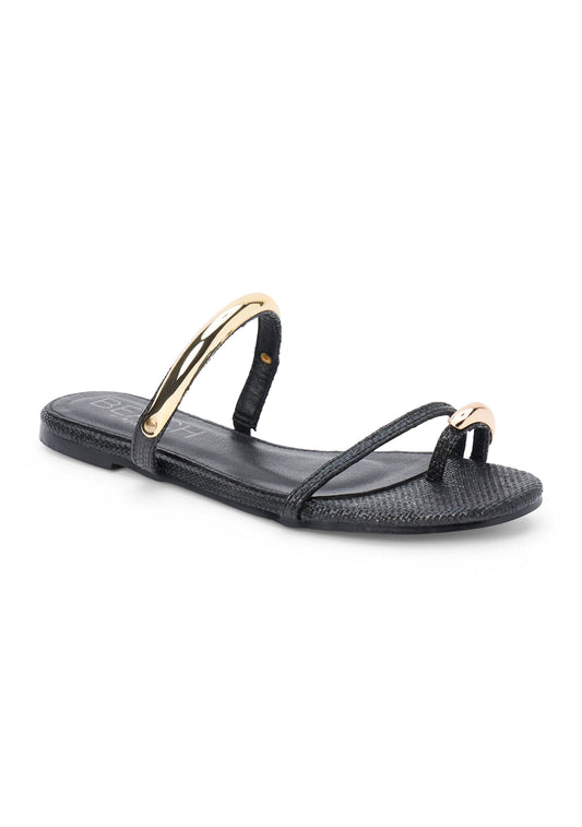 Beach Vacay Black Women's Flat