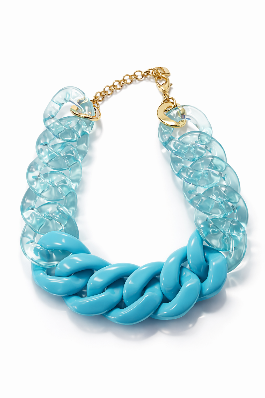 Chunky Acrylic Two-Toned Chain Necklace