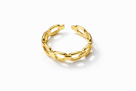Gold Adjustable Link Ring