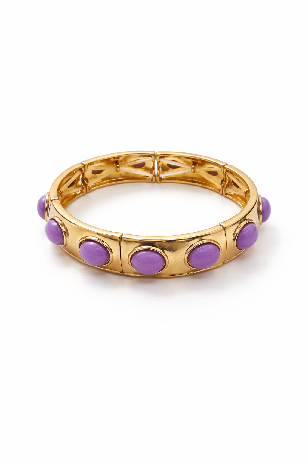 Multi Stone Gold Bangle