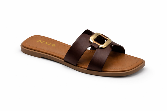 Soda Feng Women's Brown Sandal