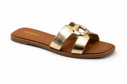 Soda Feng Women's Gold Sandal