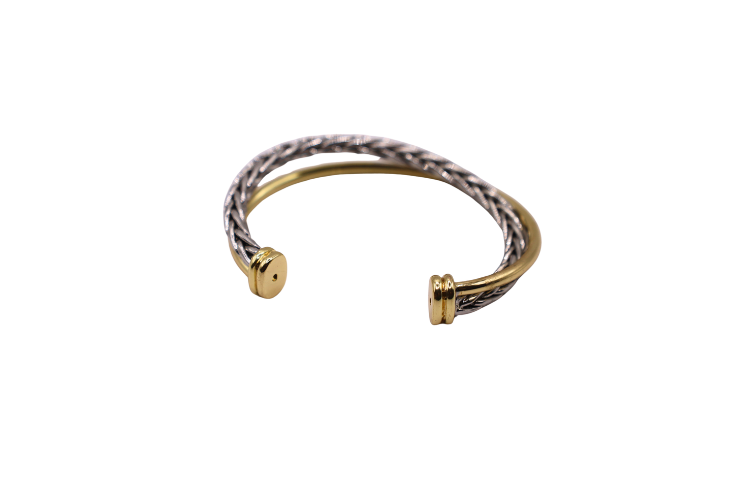 DY 14K Gold Plated Cuff Duel Bracelet