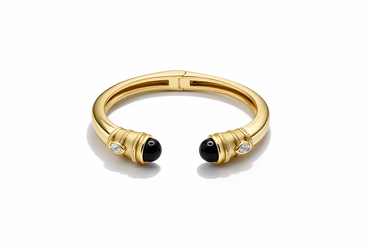 Washed Gold Diamond Accent Women's Bangle