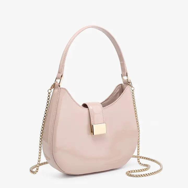 Malta Shaped Crossbody/Saddle Bag w/ Chain