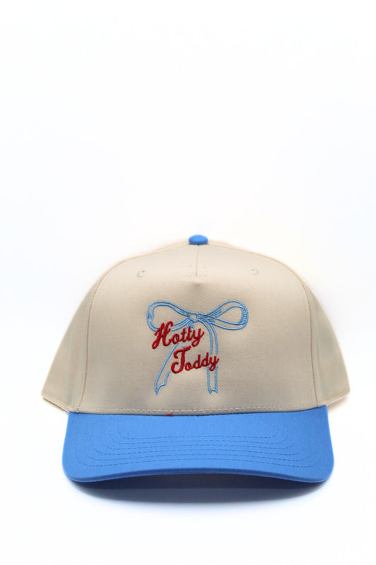 Hats- Cream/Bby Blue Hotty Toddy Bow