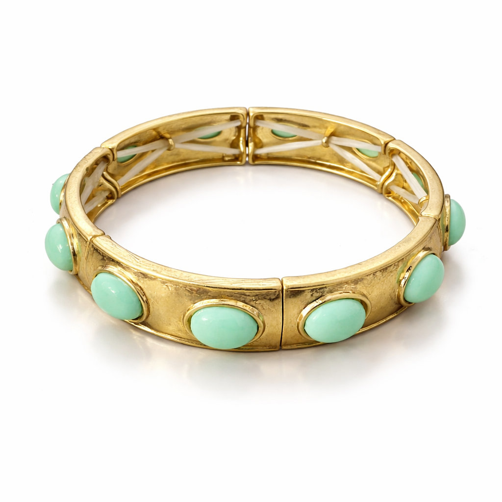 Multi Stone Gold Bangle