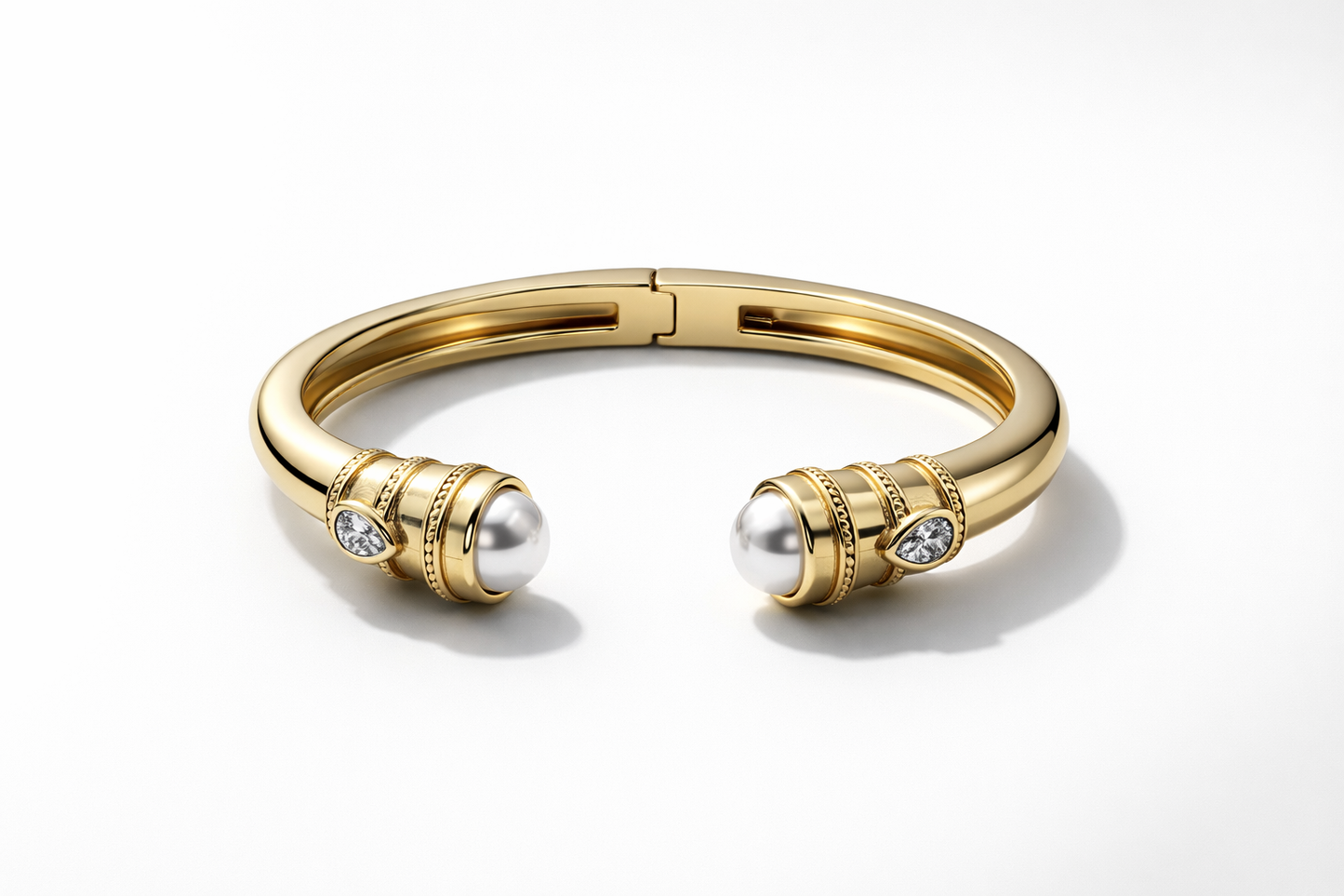 Washed Gold Diamond Accent Women's Bangle