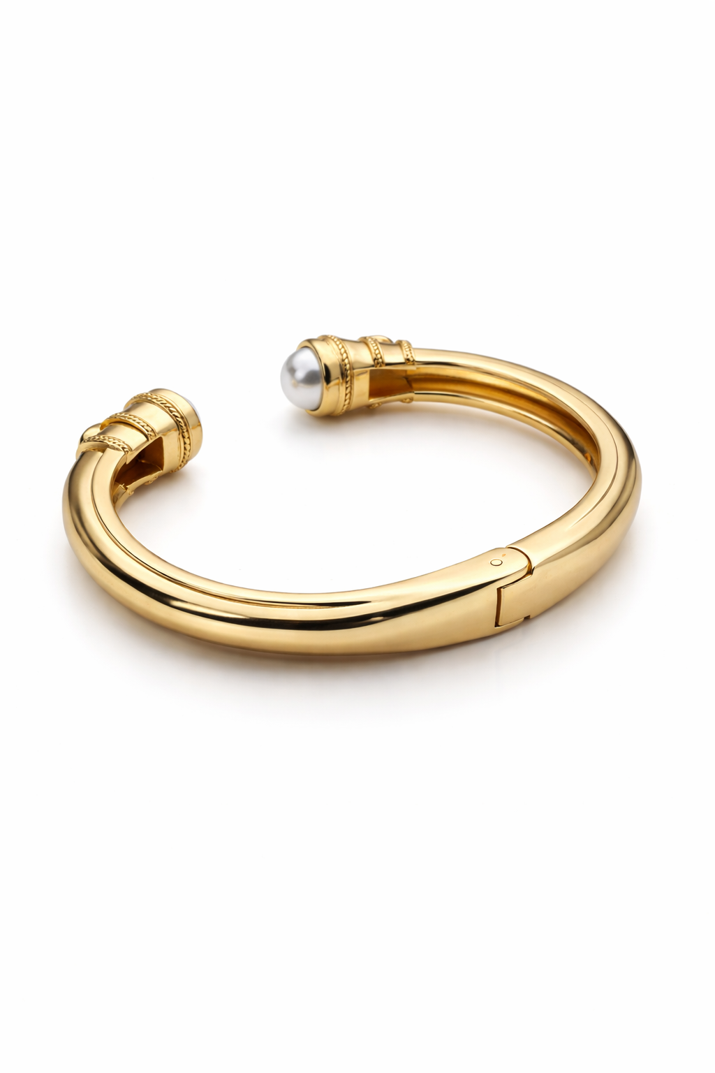 Washed Gold Diamond Accent Women's Bangle