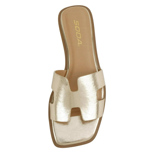 Soda Knit- S Gold Women's Sandal