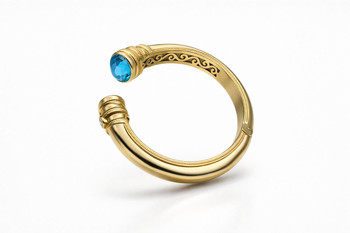 Washed Gold Diamond Accent Women's Bangle